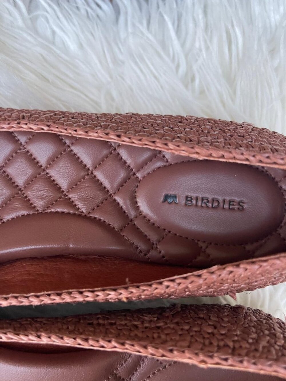 Birdies The Hummingbird Woven Bow Flats in Walnut Raffia Color Size 8 - Picture 12 of 13